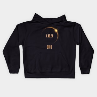 North America Total Solar Eclipse 2024 Ohio USA Kids Hoodie